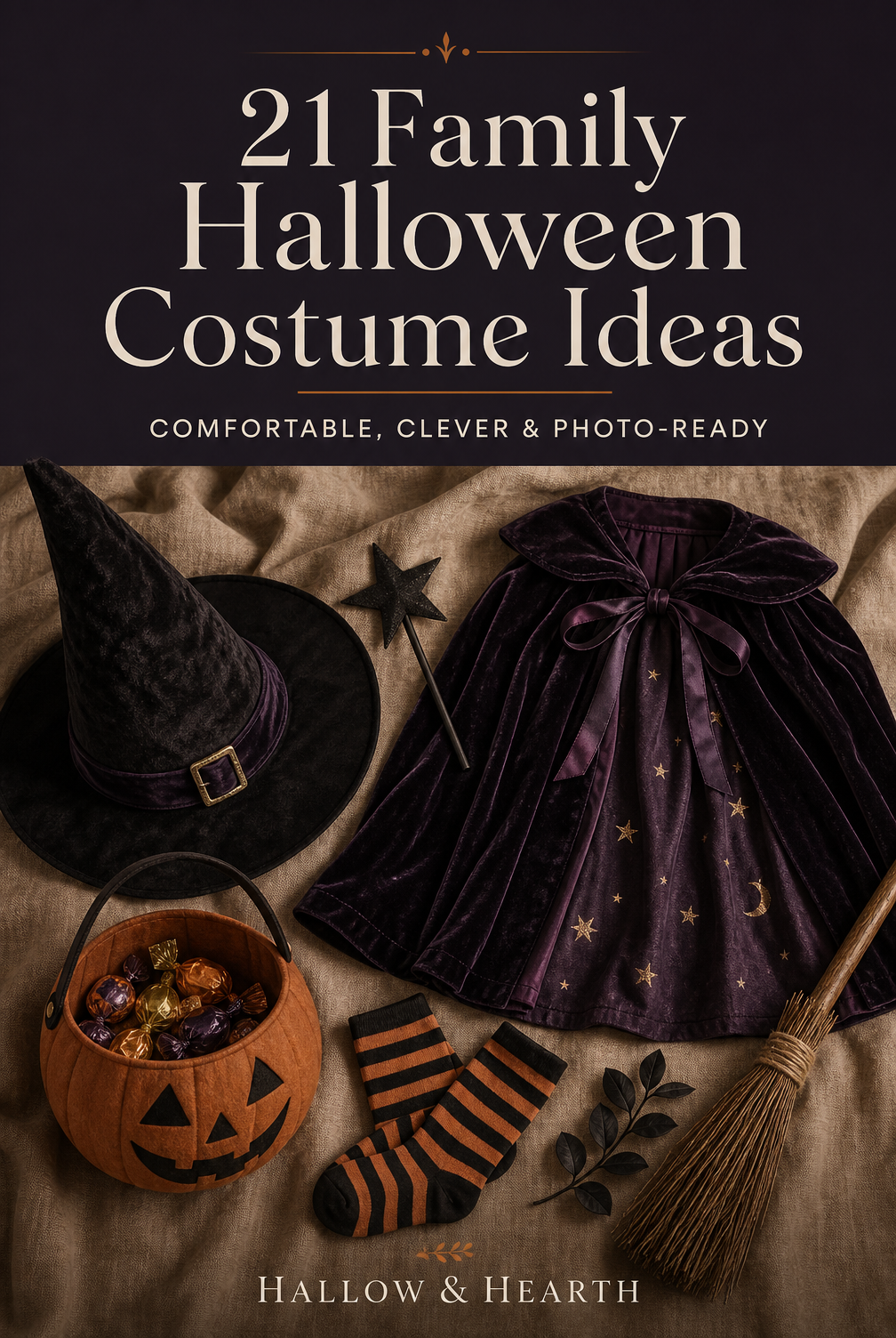 Pinterest graphic for 21 family Halloween costume ideas for 2026